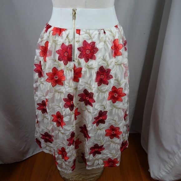 Hesperus Women Embroidery Floral Skirt Size M - Picture 3 of 12